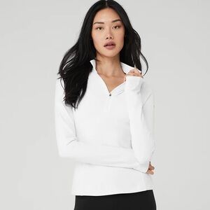 Alo Yoga Alosoft 1/2 Zip Rapid Pullover White NWT